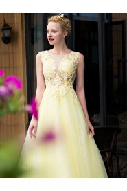A-line Scoop Prom / Formal Evening Dress with Beading