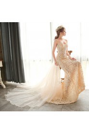 Trumpet / Mermaid Strapless Prom / Formal Evening Dress with Beading