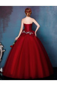 Ball Gown Strapless Tulle Prom / Formal Evening Dress with Pearl