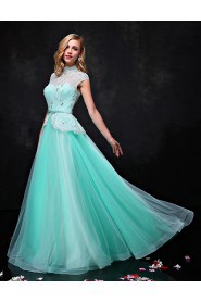 A-line V-neck Prom / Formal Evening Dress with Crystal