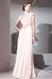Square Floor-length Cap Sleeve Chiffon Formal Prom / Evening Dress
