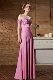Strapless Floor-length Sleeveless Satin Formal Prom / Evening Dress