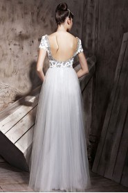 Off-the-shoulder Floor-length Sleeveless Satin,Chiffon Formal Prom / Evening Dress