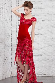 Scoop Floor-length Sleeveless Satin Formal Prom / Evening Dress