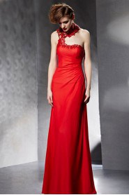 Halter Floor-length Sleeveless Chiffon Formal Prom / Evening Dress