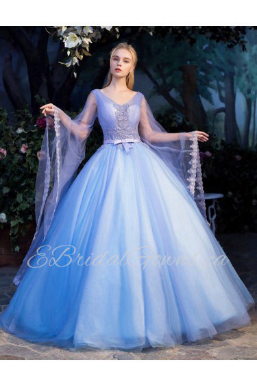 Ball Gown V-neck Prom / Evening Dress with Beading