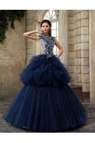 Ball Gown High Neck Prom / Evening Dress with Crystal