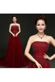 A-line Strapless Prom / Evening Dress with Beading