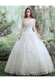 Ball Gown Strapless Sleeveless Wedding Dress with Flower(s)