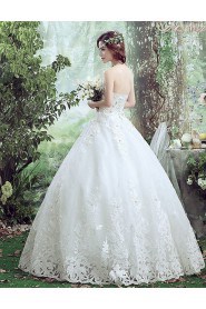 Ball Gown Strapless Sleeveless Wedding Dress with Crystal