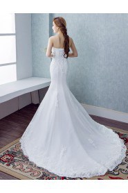 Trumpet / Mermaid Strapless Sleeveless Wedding Dress with Flower(s)