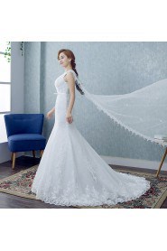 Trumpet / Mermaid V-neck Sleeveless Wedding Dress with Sequins