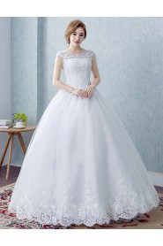 Ball Gown Scoop Sleeveless Wedding Dress with Flower(s)