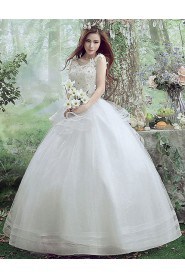 Ball Gown Scoop Sleeveless Wedding Dress with Crystal