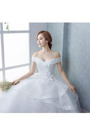 Ball Gown Off-the-shoulder Wedding Dress with Flower(s)