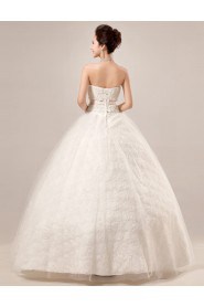 Ball Gown Strapless Wedding Dress with Flower(s)