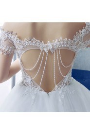Ball Gown Off-the-shoulder Wedding Dress with Crystal