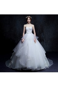 Ball Gown Strapless Organza Wedding Dress