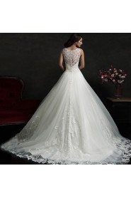 A-line Strapless Lace Wedding Dress
