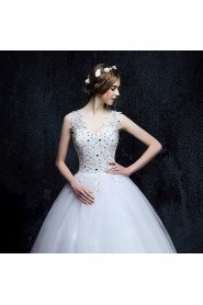 Ball Gown V-neck Organza Wedding Dress