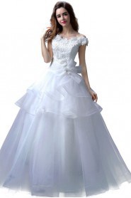 Ball Gown Off-the-shoulder Organza Wedding Dress