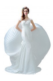 Trumpet / Mermaid Scoop Organza Wedding Dress