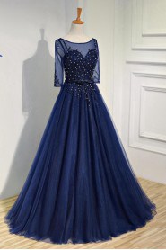 Ball Gown Scoop Tulle,Satin Prom / Evening Dress