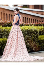 A-line Halter Tulle,Satin Quinceanera Dress