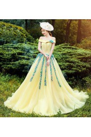 Ball Gown Off-the-shoulder Tulle,Satin Quinceanera Dress