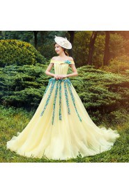 Ball Gown Off-the-shoulder Tulle,Satin Quinceanera Dress