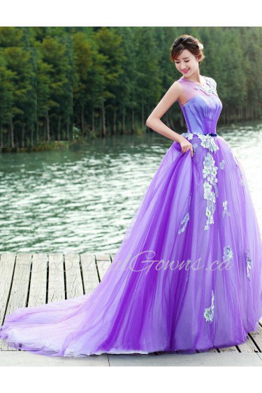 Ball Gown Scoop Lace Quinceanera Dress