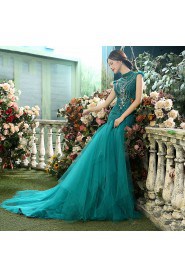 Trumpet / Mermaid High Neck Tulle,Lace Prom / Evening Dress