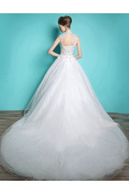 Ball Gown High Neck Lace Wedding Dress
