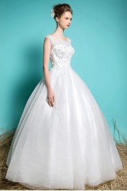 A-line Scoop Lace Wedding Dress