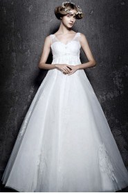 A-line V-neck Lace Wedding Dress