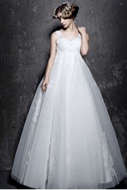 A-line V-neck Lace Wedding Dress