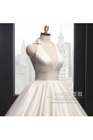 Ball Gown V-neck Satin Wedding Dress