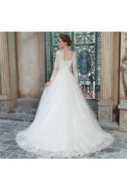 Ball Gown V-neck Lace Wedding Dress