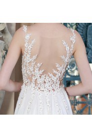 A-line V-neck Chiffon Wedding Dress
