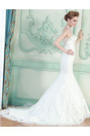Trumpet / Mermaid Halter Lace Wedding Dress