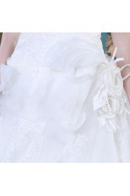 A-line Strapless Satin Wedding Dress