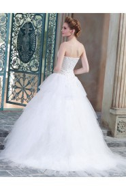 Ball Gown Strapless Tulle:Tulle Wedding Dress