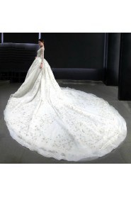 Ball Gown Bateau Lace Wedding Dress