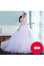 Ball Gown V-neck Tulle Wedding Dress