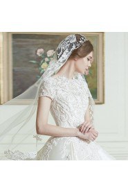 Ball Gown Jewel Lace Wedding Dress