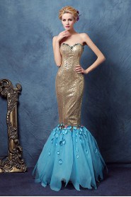 Trumpet / Mermaid Strapless Tulle Prom / Evening Dress