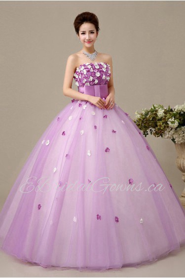 Ball Gown Strapless Tulle Quinceanera Dress