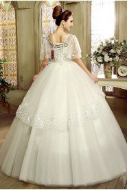 Ball Gown Scoop Tulle:Tulle Wedding Dress