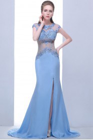 Trumpet / Mermaid Scoop Tulle,Satin Prom / Evening Dress