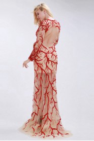 Sheath / Column Jewel Tulle Prom / Evening Dress